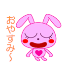 かわいいピンクのウサギちゃん（個別スタンプ：2）