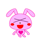 かわいいピンクのウサギちゃん（個別スタンプ：3）