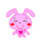 かわいいピンクのウサギちゃん（個別スタンプ：4）
