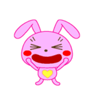 かわいいピンクのウサギちゃん（個別スタンプ：5）