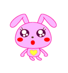 かわいいピンクのウサギちゃん（個別スタンプ：9）