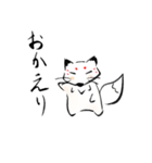 墨絵の白狐（個別スタンプ：8）
