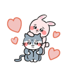 愛する人との日常会話⭐︎可愛いうさぎと猫（個別スタンプ：7）