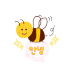 蜂さんハート韓国語（個別スタンプ：3）