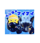 動く黒猫ハルとロビン夏用2（個別スタンプ：14）