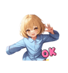 金髪パジャマガール（個別スタンプ：1）