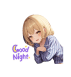 金髪パジャマガール（個別スタンプ：7）