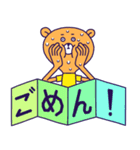 4文字で伝える：汗だく無表情のクマ（個別スタンプ：10）