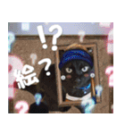 飛び出す黒猫ハルとロビンのダジャレ2（個別スタンプ：22）