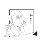 線画の女の子（個別スタンプ：6）