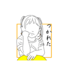 線画の女の子（個別スタンプ：14）