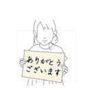 線画の女の子（個別スタンプ：28）