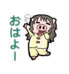 まるい女スタンプ（個別スタンプ：1）