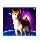 宇宙の中の柴犬（個別スタンプ：1）