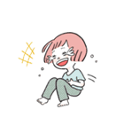 ゆるい女子の日々2 -桃色のおかっぱちゃん-（個別スタンプ：34）