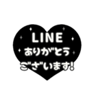 動く背景⬛LINEハート❺⬛【モノクロ】（個別スタンプ：7）