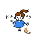 ポニーテールの娘（個別スタンプ：1）