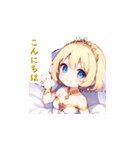 かわいい金髪花嫁の少女（個別スタンプ：1）