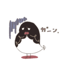 黒い鳥ちゃんと一文字。（個別スタンプ：10）