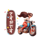 【第4弾】バイク女子スタンプ敬語（個別スタンプ：15）