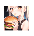 ハンバーガー女子（個別スタンプ：3）
