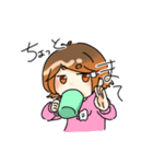 歯ブラシ持った女の子（個別スタンプ：3）