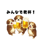 犬さんたちとビールで乾杯！（個別スタンプ：11）