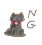 猫好きが描いた黒猫＆グレイ猫スタンプ（個別スタンプ：7）