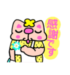 かしわ猫PョSummerLINEスタンプ（個別スタンプ：23）