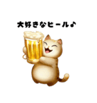 猫さんとビールで乾杯！【修正版】（個別スタンプ：12）