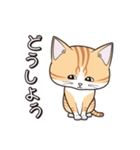 にゃんちょこりん(茶白トラ猫)（個別スタンプ：4）
