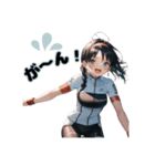 ロードバイクに乗る女の子①（個別スタンプ：16）