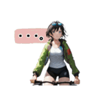 ロードバイクに乗る女の子①（個別スタンプ：18）