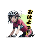 ロードバイクに乗る女の子①（個別スタンプ：24）