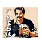 ビールジョッキおじさん☆水彩風（個別スタンプ：5）
