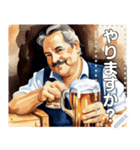 ビールジョッキおじさん☆水彩風（個別スタンプ：13）