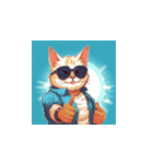 サングラスをした猫のいいねポーズ4（個別スタンプ：1）