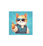 サングラスをした猫のいいねポーズ4（個別スタンプ：3）