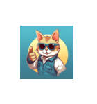 サングラスをした猫のいいねポーズ4（個別スタンプ：4）