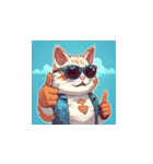 サングラスをした猫のいいねポーズ4（個別スタンプ：5）