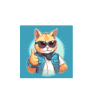 サングラスをした猫のいいねポーズ4（個別スタンプ：7）