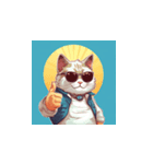 サングラスをした猫のいいねポーズ4（個別スタンプ：8）