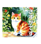 【猫】毎日使いやすい☆水彩画風（個別スタンプ：2）