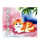 【猫】毎日使いやすい☆水彩画風（個別スタンプ：15）