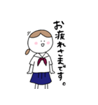女子学生スタンプ_敬語編（個別スタンプ：1）