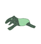 2023 LET'S DRAW 不思議な緑背景の動物（個別スタンプ：3）