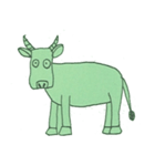 2023 LET'S DRAW 不思議な緑背景の動物（個別スタンプ：9）