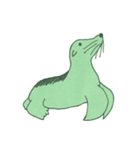 2023 LET'S DRAW 不思議な緑背景の動物（個別スタンプ：15）