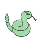 2023 LET'S DRAW 不思議な緑背景の動物（個別スタンプ：17）