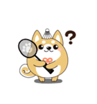 柴犬のLINEスタンプ バドミントン.ver（個別スタンプ：10）